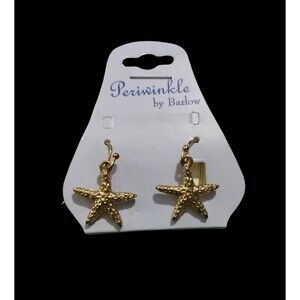 Periwinkle by Barlow Starfish Earrings Gold Tone Dangle Pierced Beach Ocean Gift